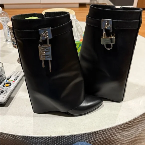 Givenchy Black Ankle Boots with Silver Accent - Picture 2 of 8